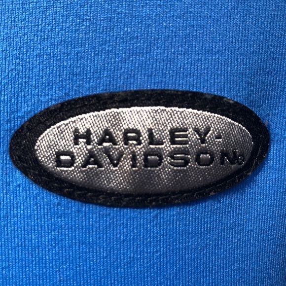 Harley Davidson Blue Long Sleeve ✂️ Final Cut - Picture 3 of 4
